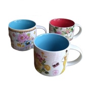 Home LIne Porcelain Ceramic Mug Glass Motif 400 cc Set of 2