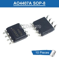 10pcs AO4407 4407 4407A AO4407A SOP-8 SMD -30V/-12A P-channel MOSFET Original IC