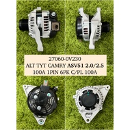 TOYOTA CAMRY ASV51 2.0/2.5 100A 1PIN 6PK C/PL 100A N ALTERNATOR (104211-3560/27060-0V230)