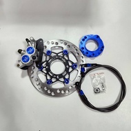 ปั๊มล่าง ZERN81 2พอท สีน้ำเงิน + จานจูปีเตอร์ ดำหมุดน้ำเงิน + สเปเซอร์ สีน้ำเงิน + สายเบรคZERN81 สีด