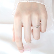 Pretty Moment Silver Ring Heart CZ Diamond Beautiful Real Minimal Style Free Size Gift