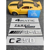 Braille letter C250 is pasted on the back of Mercedes-Benz C250