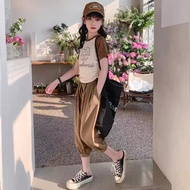 AYZEL Girl SET Korean Style Teenager Set for Teenage Girls Short Sleeve Blouse Long Jogger Pants Fas