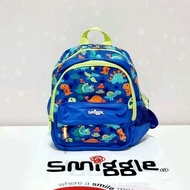 (ORIGINAL) Smiggle Glide Teeny Tiny Backpack/Preschool/PG School Backpack - Blue Dino