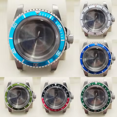 Vintage NH35 39.5mm Watch Case,Acrylic dome glass,For NH35/NH36/NH38 Movement,28.5mm Dial,Dive Watch
