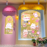 Cartoon Cartoon Bear Rabbit Pattern Sticker Restaurant Dessert Shop Children's Clothing Shop Baking 