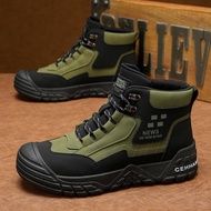 Large Size Martin Boots Men's Overall Boots Rhubarb Boots Mid-Top Men's Boots Military Boots Korean 