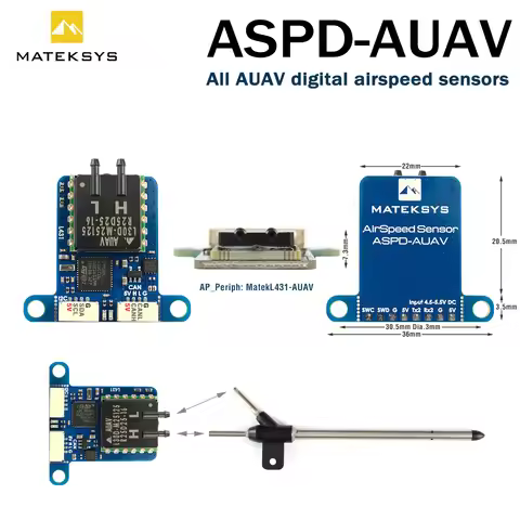 MATEK Mateksys ASPD-AUAV Digital Flight Speed Sensor for RC FPV Racing Freestyle Airplane Drone Comp