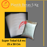 Kantong plastik beras 5 kg Plastik PE 25x50 cm Tebal 008