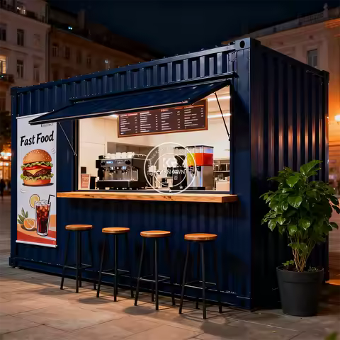 Customized Luxury 20 FT 40 FT Prefabricated Shipping Container Restaurant Coffee Shop Container Food