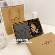 ☄❡Coach wallet Coach Belt/belt set/Men Wallet leather/tali pinggang coach/tali pinggang lelaki/Dompe