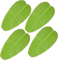 Gadpiparty Banana Leaf Placemats Leaf Place Mat Tropical Leaves Mats Grill Gift Jungle Party Decorations Fake Leaves Banana Leaf Table Mats Desk Leaf Coaster Palm Leaves Tape Barbecue Banquet
