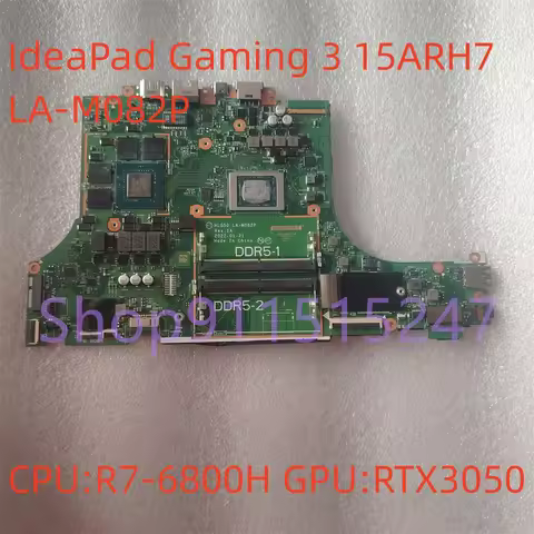 For Lenovo IdeaPad Gaming 3 15ARH7 LA-M082P Laptop Motherboard With CPU R7-6800H GPU:RTX3050 4G 5B21