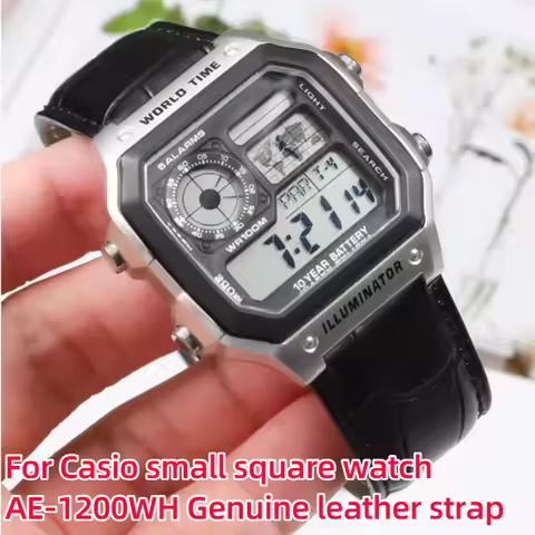 18mm Genuine Leather Strap For Casio AE-1200WH/1300/1000 A159 A158 A168 F91W AE1200 Cowhide Watchban
