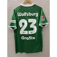 08-09 Wolfsburg HASEBE DZEKO Graffiti high quality custom T-shirt Family vintage football jersey