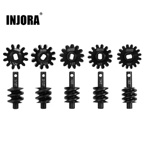 INJORA Overdrive Underdrive Worm Differential Axle Steel Gears 12T 13T 14T 16T 18T For 1/24 RC Crawl