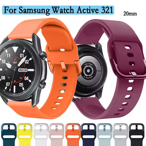 For Samsung Galaxy Active 1/2/3 20mm Silicone Strap With Same Color Buckle Bracelet Replacement For 