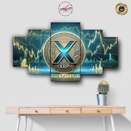 1 SET Ripple Wall Display (XRP) Wall Decoration for Aesthetic Room Contents 5 pcs Wooden Poster Wall