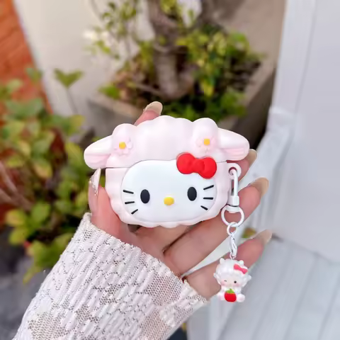 Cute Cartoon Sanrio Hello Kitty Earphone Covers For Airpod 4 Pro Pro2 Silicone Protective Soft Headp