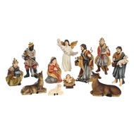 (DXCP) Nativity Set Christmas Nativity Scene Hand Drawn Christmas Nativity Scene Manger Set Ornament