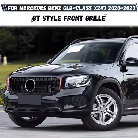 Front Bumper Kidney Grill GT Style Silver Black Grille For Mercedes Benz GLB-Class X247 2020-2023 GL