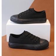 Children's canvas shoes School canvas shoes Size 31-36 Stair pattern canvas shoes Black all-round sh
