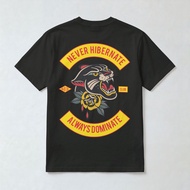 T-shirt Vintage Retro Never Hibernate Always Dominate Panthera Black