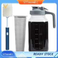 [UTnus9ddL] Cold Brew Coffee Pitcher  Jar 64Oz,  Thick Glass Cold Brew Pitcher Flip Cap Spout Lid wi
