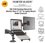 NB H180-FP2 Gas Strut Dual Monitor Mount Support Monitor 17" - 27" with Laptop Tray