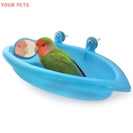 YOUR  Bird Bathtub With Bird Mirror Small Oval Bird Bathtub Pet Cage Accessories PETS