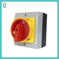Isolator Switch Locking Fixed Padlock Rotary with Waterproof Enclosure 32A 3Phases 2 Positions On-Of