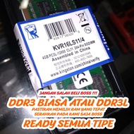 RAM LAPTOP DDR3 DDR3L 4 GB KINGSTON PC 12800 ASUS LENOVO TOSHIBA ACER