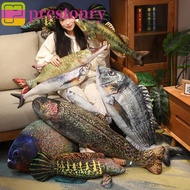 PRESTONRY Simulation Fish Plush Pillow, Perch Grouper Cartoon Fish Plush Toy, Funny PP Cotton Lovely
