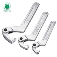 Kesoto Adjustable Hook Hook Wrench Crescent C Spanner 19-51mm Round Head Hand Tools