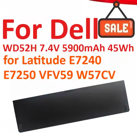 WD52H 7.4V 5900mAh 45Wh Laptop Battery For Dell Latitude E7240 E7250 VFV59 W57CV High Quality Rechar