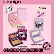 MISSLYN-4PCS Prefect Contour Makeup Kit, FAKE IT TILL YOU MAKE IT Powder Blush,Matte Powder Blush Wi