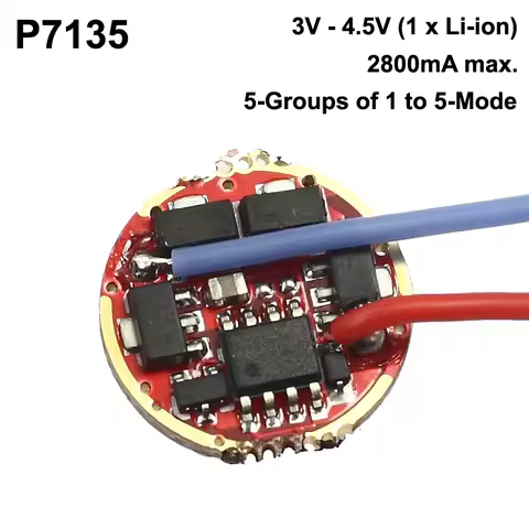 P7135 17mm 1-Cell 3A 5-Groups of 1 to 5-Mode Flashlight Driver Board AMC7135 7135 LED Circuit for Fl