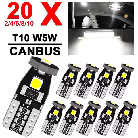 2/4/6/10/20 PCS T10 W5W LED Bulbs CANBUS For Car Interior Dome Maps Courtesy Trunk License Plate Lig