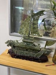 南方玉玉石雕刻龍船一帆風順擺件