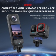 BRDRC Magnetic Adapter Mount for Insta360 Ace Pro/ Pro2/ X5 Quick Release Mount Base Two Claw Tripod