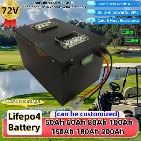 HC_Lifepo4 72V 60Ah 70Ah 80Ah 100Ah 150Ah 180Ah 200Ah Lithium Battery for Scooter Motorcycle Tricycl