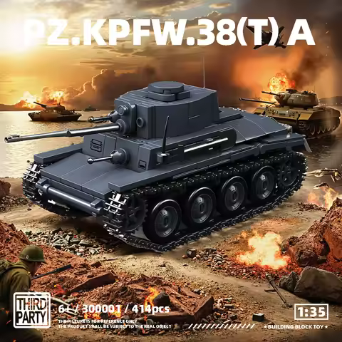 Ww2 Military Tank Panzerkampfwagen PZ.KPFW.38(T)A World War II Building Blocks Bricks Collection Mod