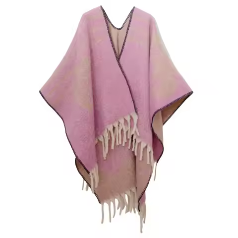 New Arrival Poncho Autumn/Winter Knitted Cape Fluffy Mohair-Like Circle Chiffon Jacquard Flower Shaw