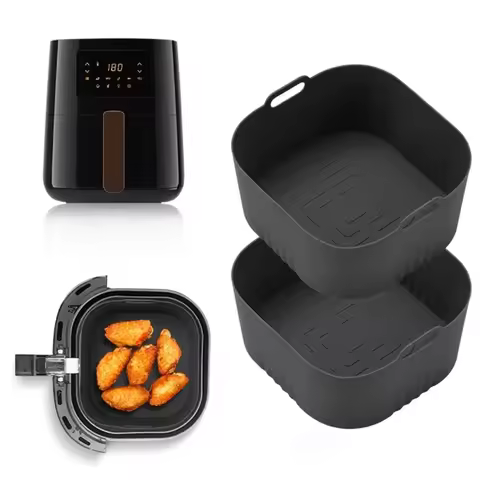 Reusable Square Air Fryer Silicone Baking Tray,Bread Pan with Silicone Mat,Cake Mold for HD9252, HD9