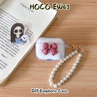 For HOCO EW63 Case DIY Cute bowknot Soft Silicone Earphone Case Casing Cover NO.3