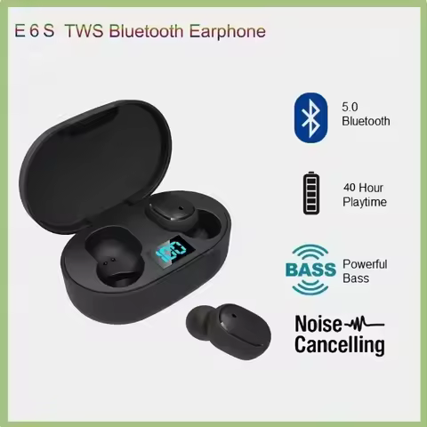 New E6S Wireless Bluetooth Headset 5.2 Bluetooth Earphones Earplugs No Delay Auricular TWS Mic with 