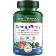Purity Products OmegaBerry Fish Oil w/Vitamin D3 + Organic Acai Super Formula - 1875 mg of Concentra