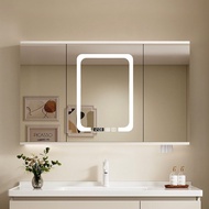 75/85/95/105/115cm Folding Feng Shui Mirror Cabinet Smart Bathroom Mirror Cabinet with Light Defoggi