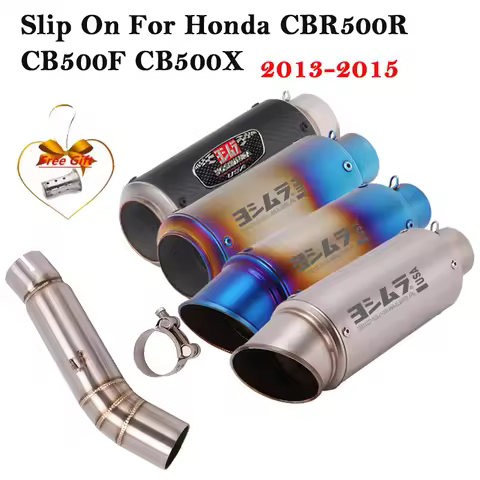 Slip On For Honda CBR500R CB500F CB500 2013-2015 Motorcycle Yoshimura Carbon Exhaust Systems Mid Lin
