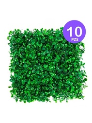 10 Piezas Muro Verde Follaje Artificial Sintético Para su Hogar De 60x40cm